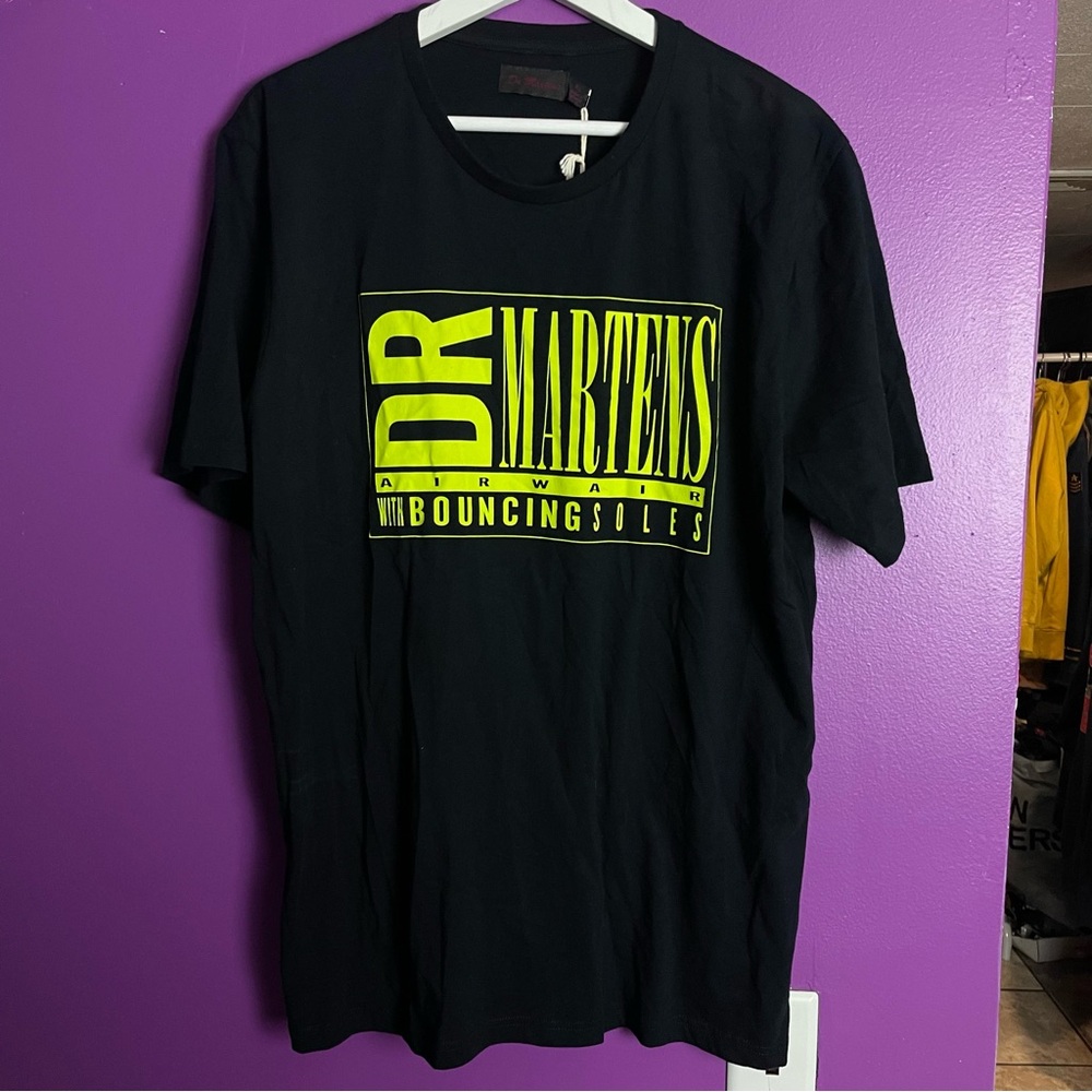 💚 DR. MARTENS air wair with bouncing soles neon logo graphic t shirt tee XL 💚